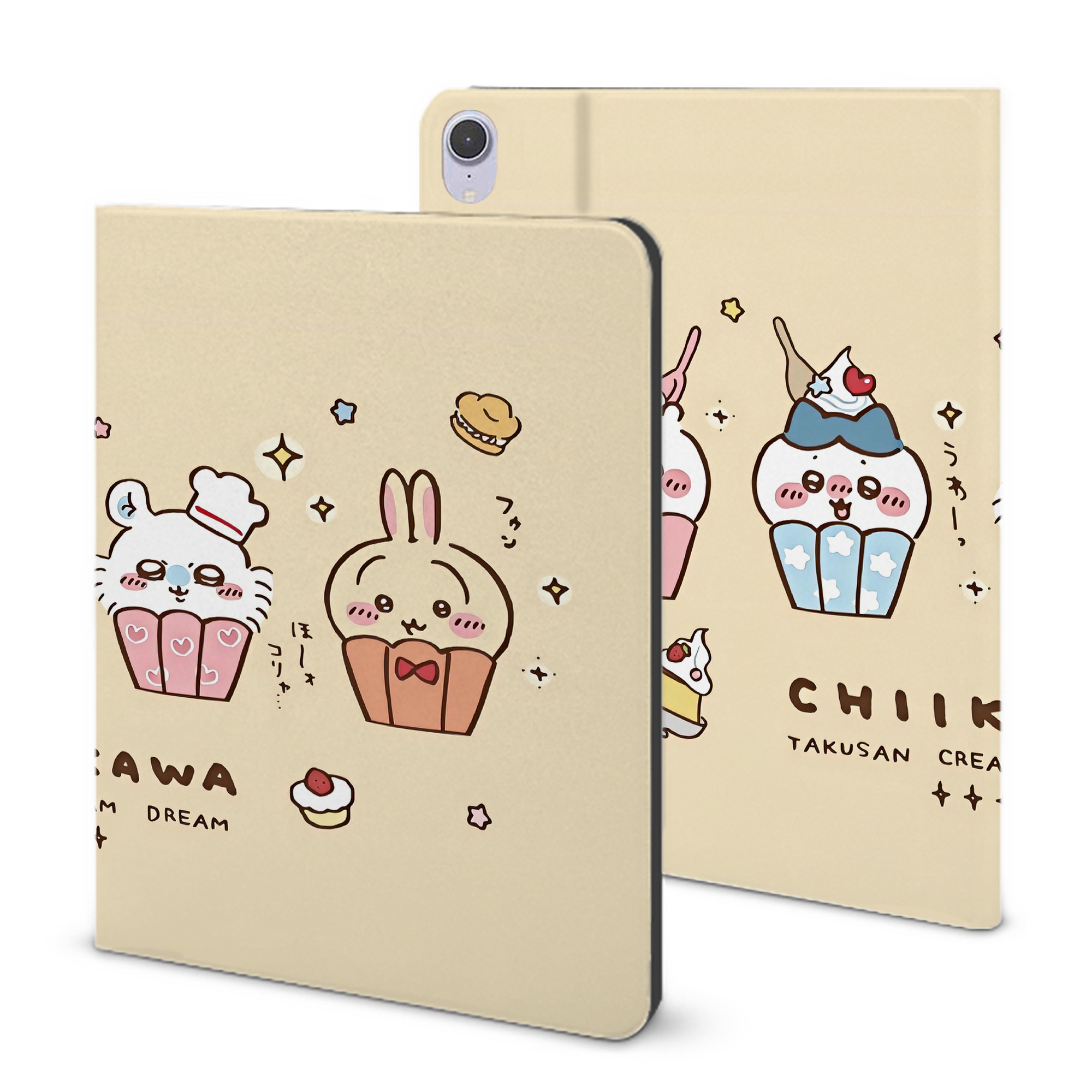 （画像用） ちいかわ Chii-kawa IPad ケース ブック型 PUレザー TPU 耐衝撃 軽量 薄型 ペン収納なし 全面保護 IPad 各モデル対応